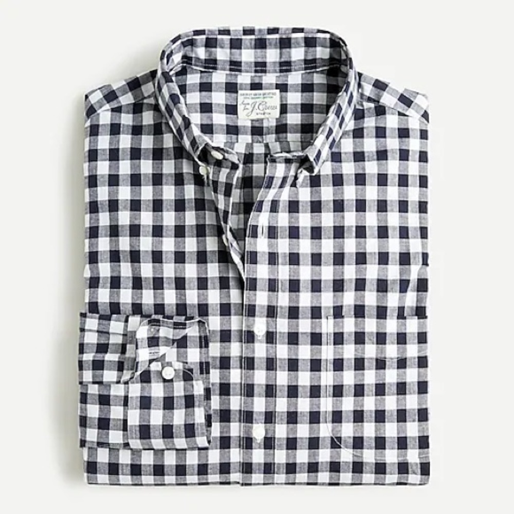 Stretch Secret Wash shirt organic cotton gingham
